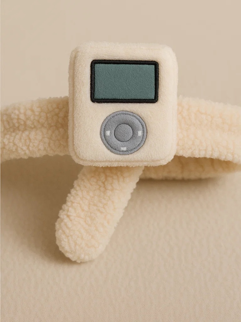 Classic MP3 Plush Baby Headband – Retro Music Player Style